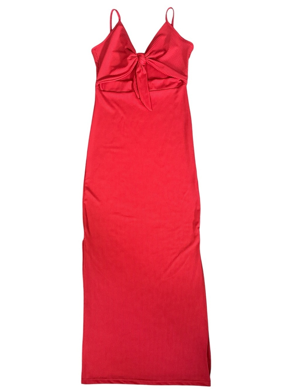 Women’s Cut-Out Spaghetti Strap Dress Lime Red Size Large